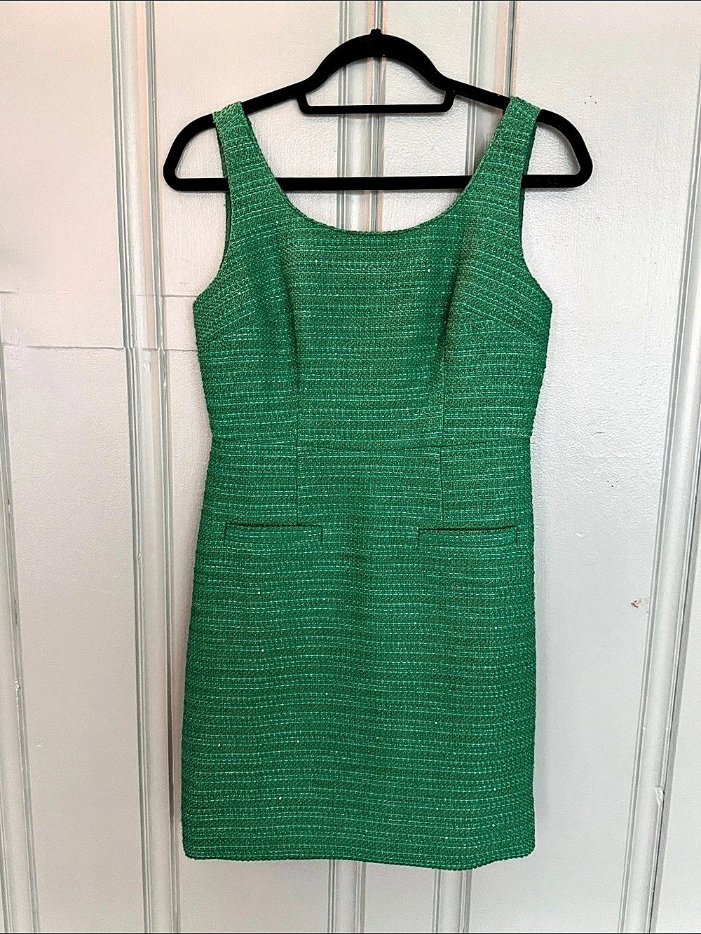 J.Crew Emerald Green Sleeveless Mini Shift Dress with subtle shimmer Size 2 Like